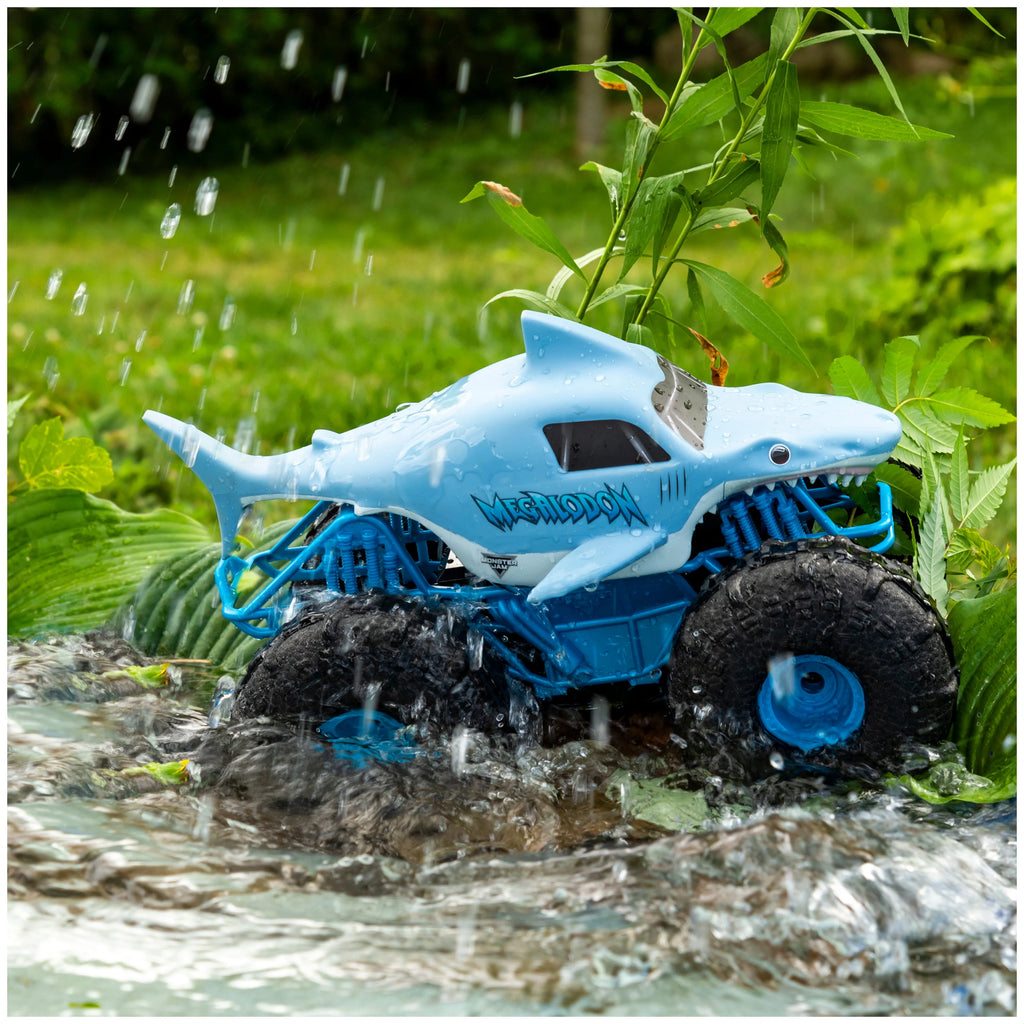Monster Jam Official Megalodon Storm All-Terrain Remote Control Monster Truck, 1:15 Scale, Ages 4-6+ F331970