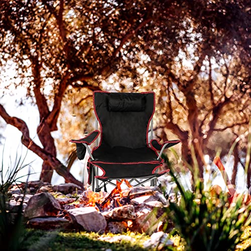 YSSOA Removable Footrest Reclining Camping Chair, Black J500901
