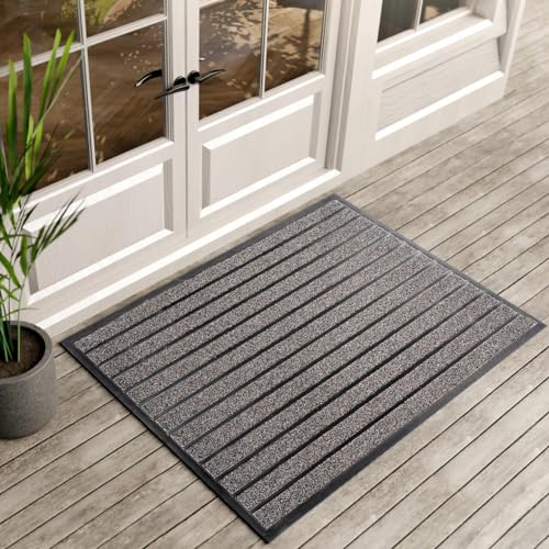ubdyo Extra Durable Door Mat Non-Slip Outdoor Entrance 30" x 17" Bright Brown W5648