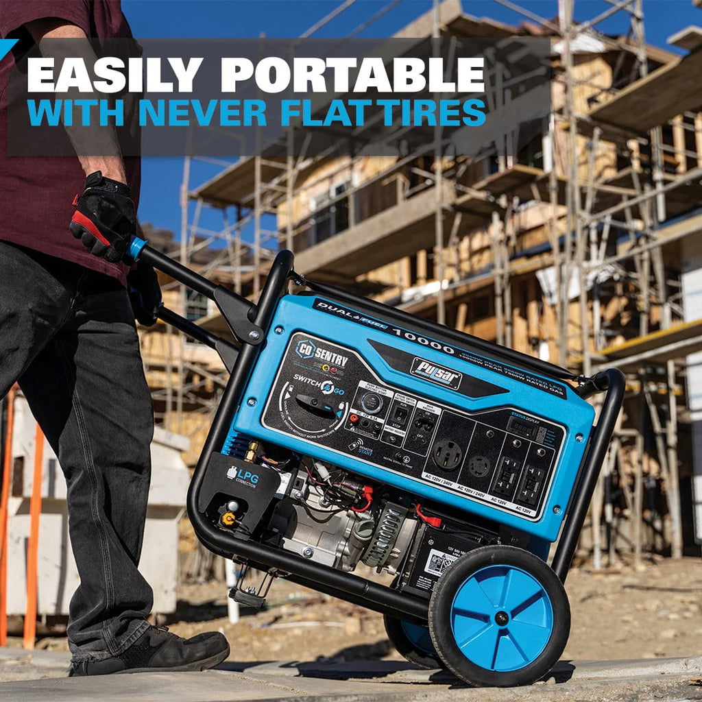Pulsar 10,000 Watt Dual Fuel Portable Generator with Remote Start O822