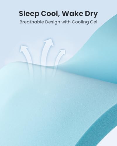 Dreamsmith Twin XL Mattress Topper 3 Inch Cooling Gel Memory Foam with Removable Washable Cover S93820