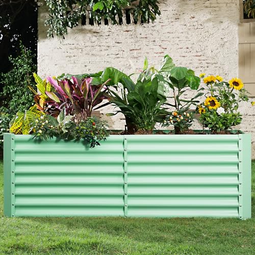 Land Guard 8×4×2 ft Galvanized Raised Garden Bed Kit for Vegetables D685