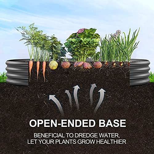 Land Guard Galvanized Raised Garden Bed Kit, Oval Large Metal Planter Box U192