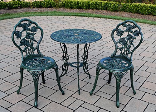 Oakland Living 3-Piece Rose Bistro Set with Cast Aluminum Table U718