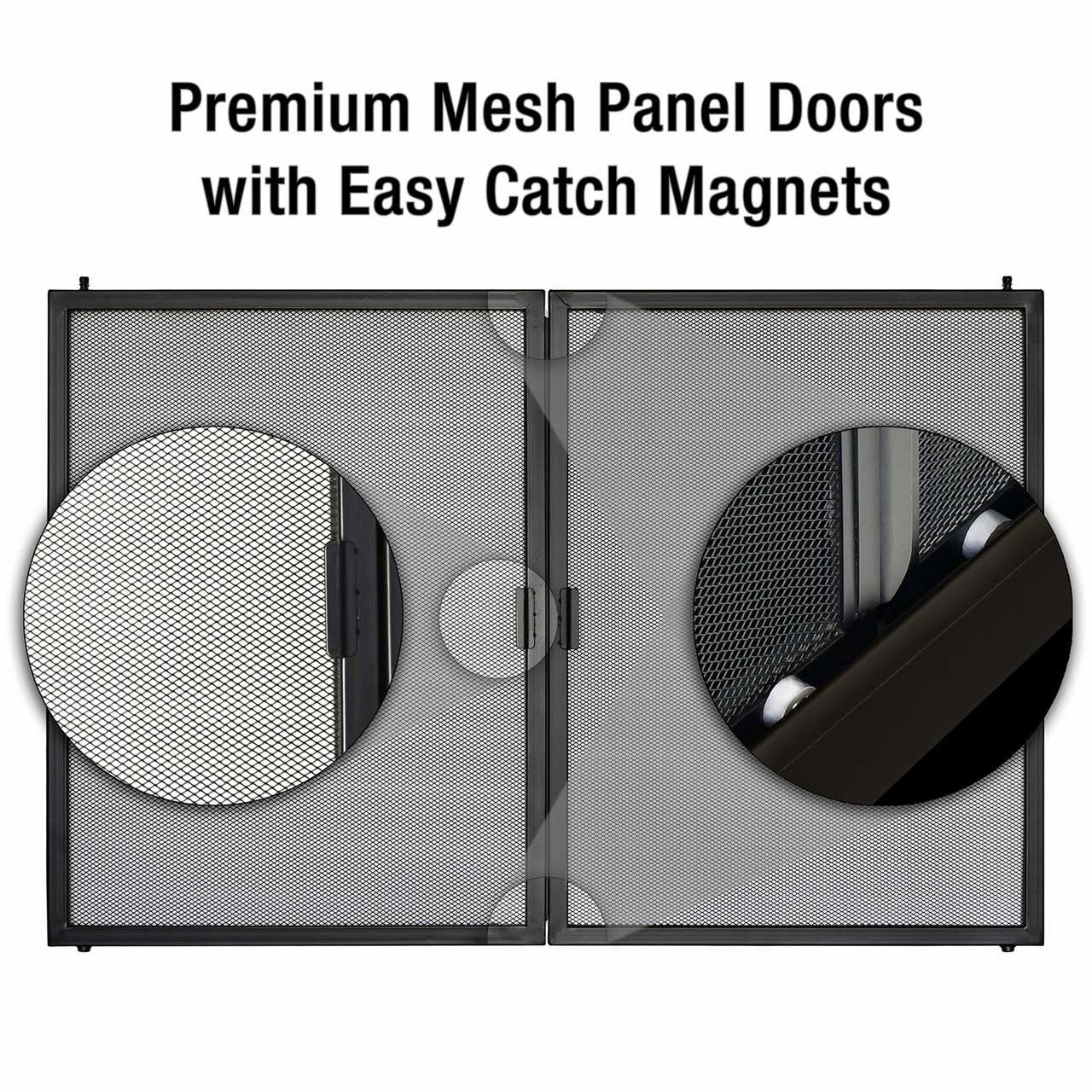 Pleasant Hearth Easton Black Fireplace Glass Firescreen Doors Medium O614