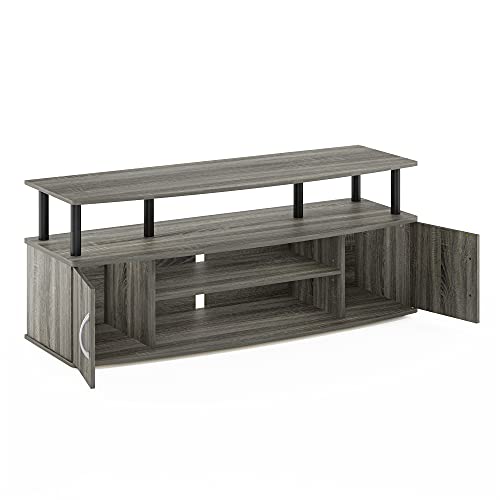 Furinno JAYA Large Entertainment Stand for TV Up to 55 Inch, French Oak Grey/Black V100781