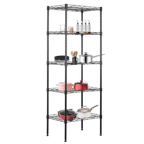 4 Tier NSF Wire Shelving Unit Heavy Duty Steel Storage Rack, Black X19089