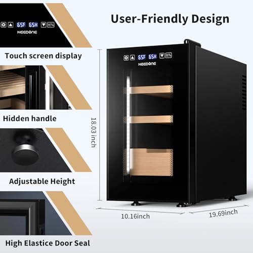 NEEDONE 23L Pro 2 SE Electric Cigar Humidor with Spanish Cedar Shelves E7583