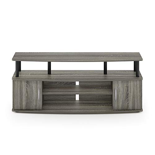 Furinno JAYA Large Entertainment Stand for TV Up to 55 Inch, French Oak Grey/Black V100781