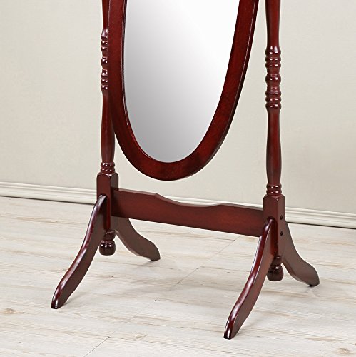 Roundhill Furniture Traditional Queen Anna Style Wood Floor Cheval Mirror L68887