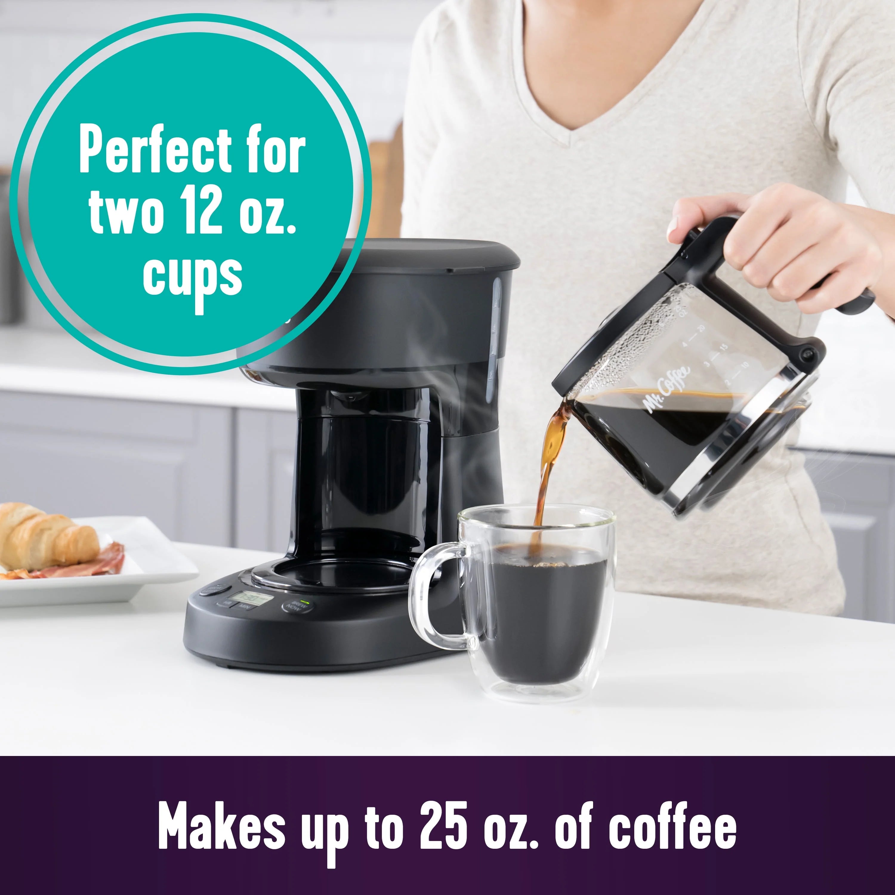 Mr. Coffee 5-Cup Programmable Coffee Maker, Black V884