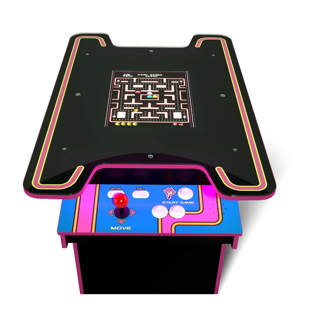 Arcade1UP Ms. PAC-MAN Head-to-Head Arcade Table with 12 Games, Black L2069