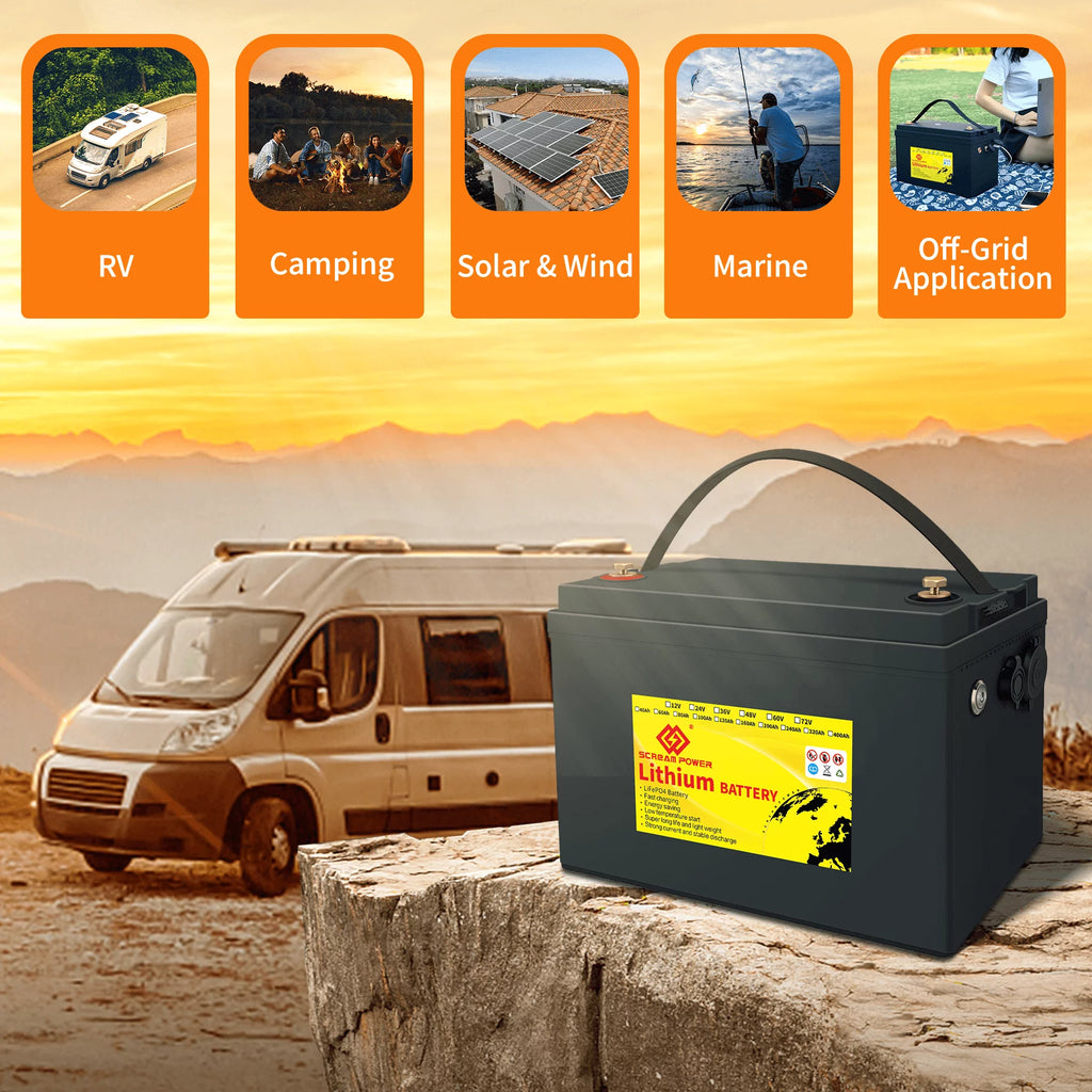 SCREAMPOWER 24V 60Ah LiFePO4 Battery with 100A BMS R881184