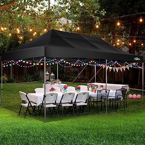 COBIZI 10x20 Heavy Duty Pop Up Canopy Tent with 6 Sidewalls, White A84790