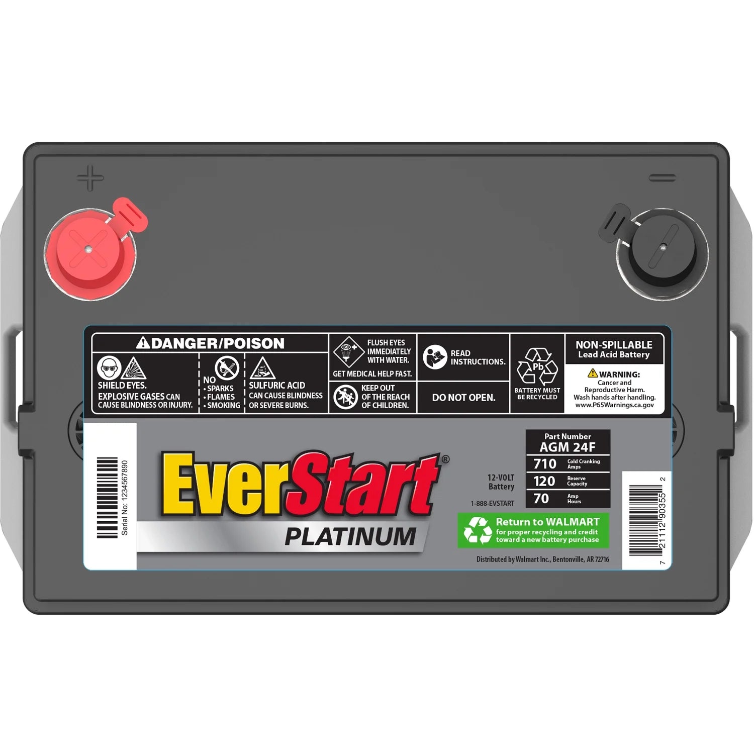 EverStart Platinum AGM Automotive Battery Group Size 24F 12V 750 CCA Y9662