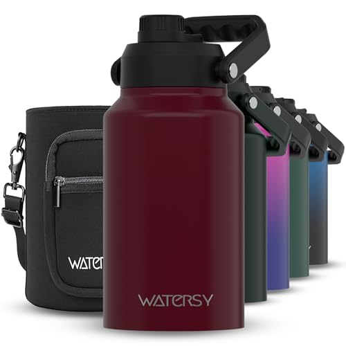 128oz Insulated Stainless Steel Water Bottle with Handle, Black W803