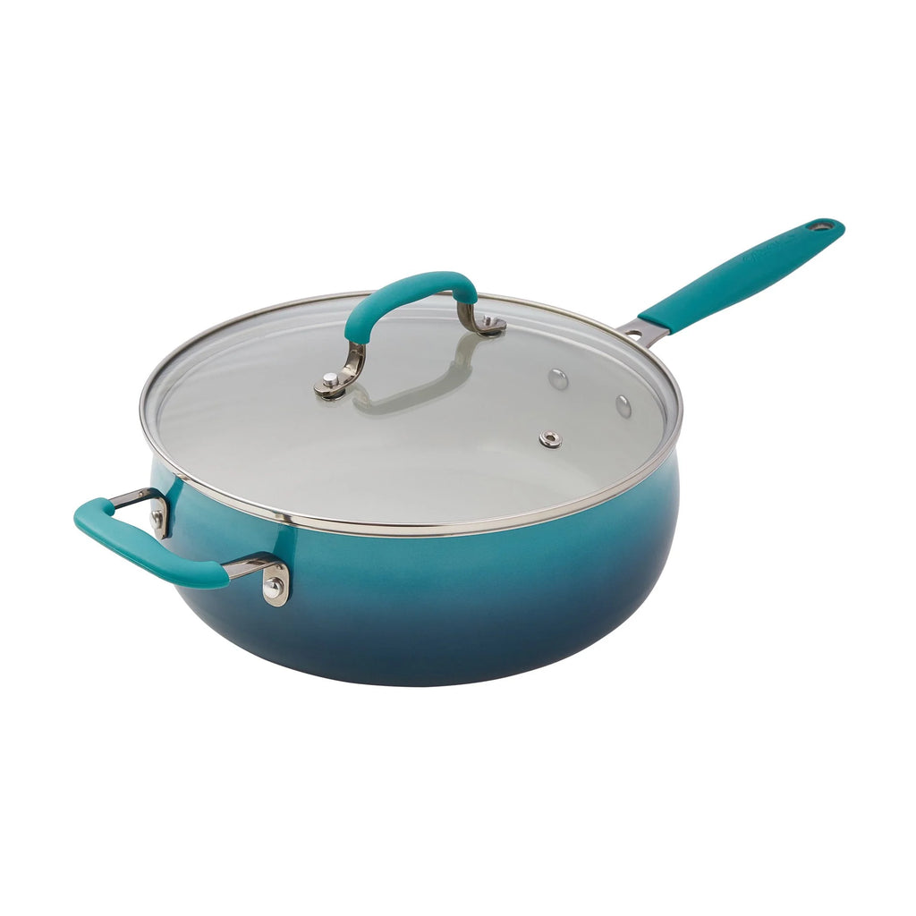 The Pioneer Woman 25 Piece Ceramic Nonstick Cookware Set, Ombre Teal T370