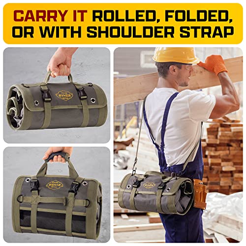 Ryker Roll Up Tool Bag Organizer with Detachable Pouches O5686