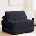 GYUTEI Folding Sofa Bed Convertible Sleeping Chair with Corduroy Fabric, Grayish Blue E807
