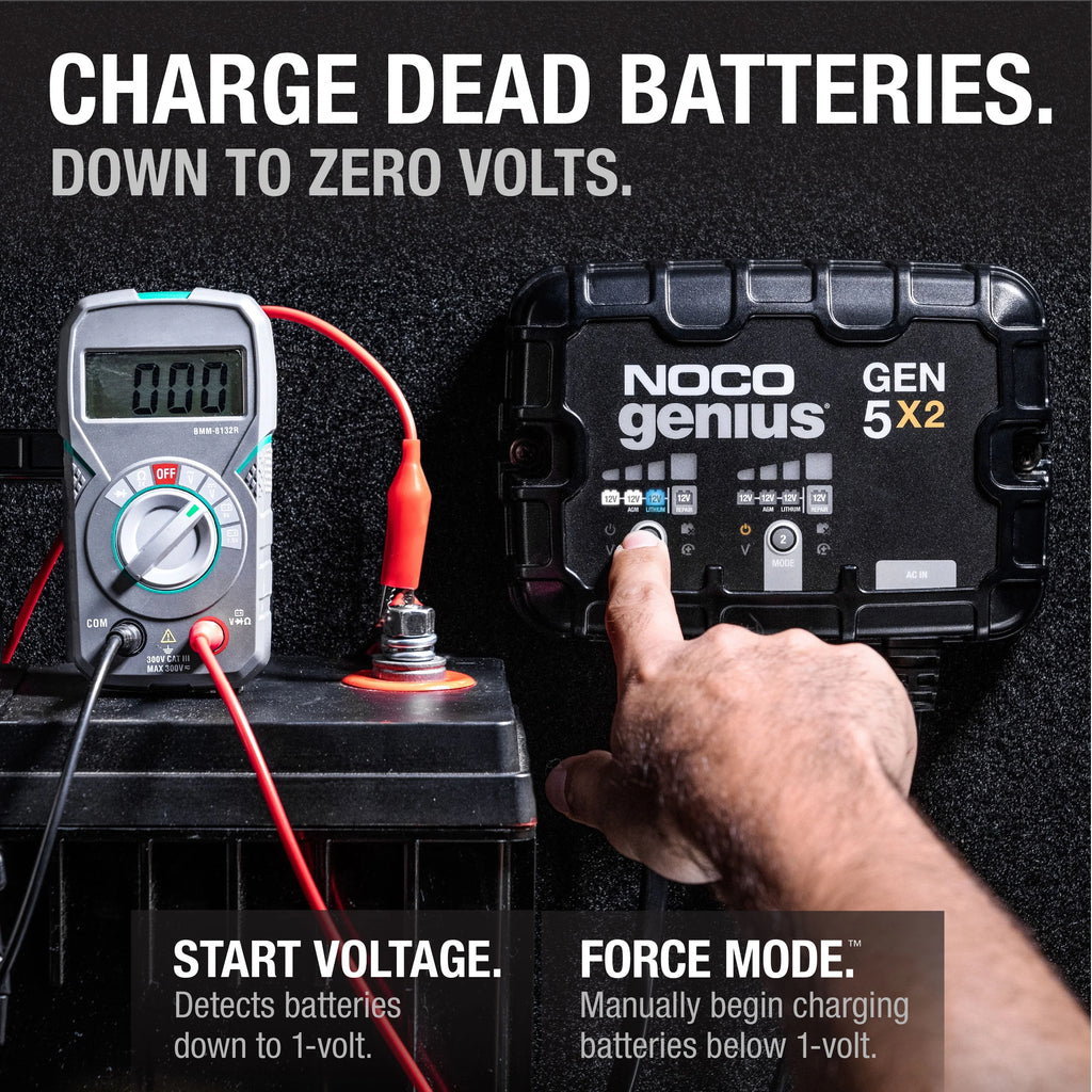 NOCO Genius GEN5X2 2-Bank 10A 12V Onboard Battery Charger G9472