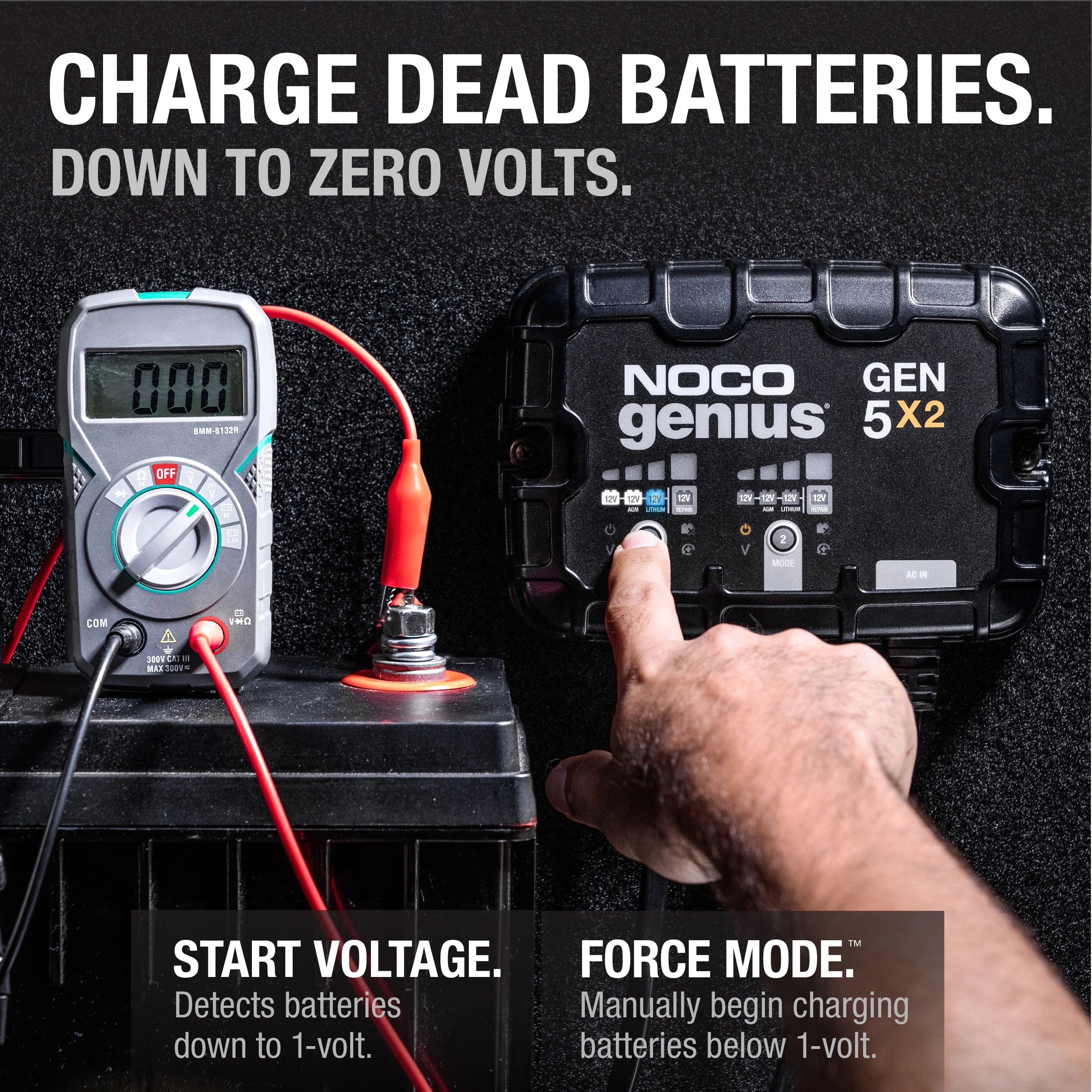NOCO Genius GEN5X2 2-Bank 10A 12V Onboard Battery Charger G9472