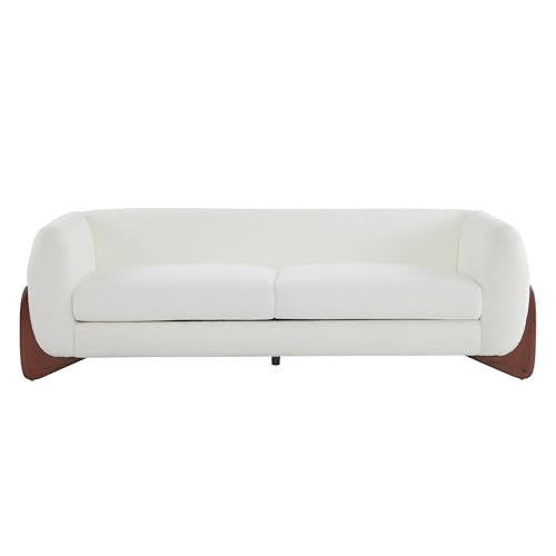 Christopher Knight Home Almab 82" Boucle 3-Seater Sofa, Wood Frame, Caramel Brown L227