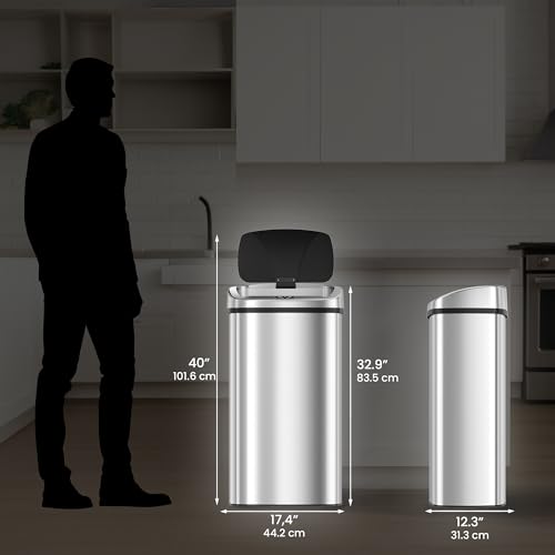 iTouchless 13 Gallon Sensor Trash Can 2.0 Stainless Steel W51921