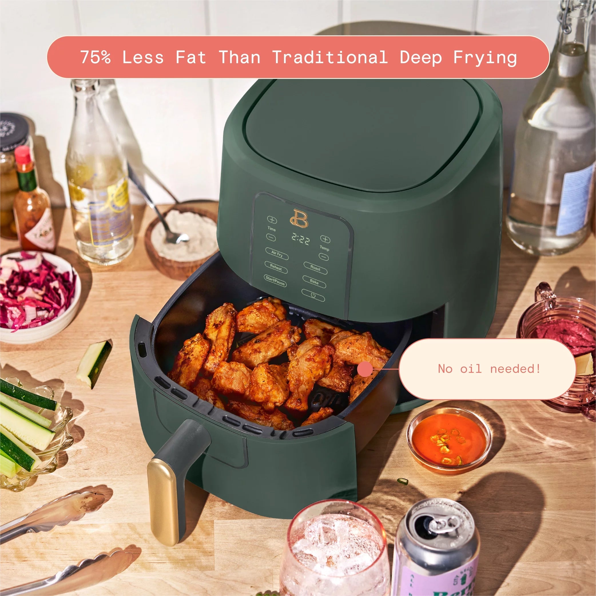 Beautiful 3 Qt Air Fryer with TurboCrisp Technology, White Icing by Drew Barrymore Q37808