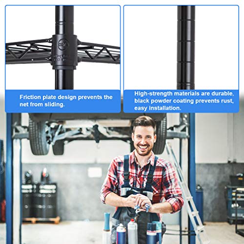 4 Tier NSF Wire Shelving Unit Heavy Duty Steel Storage Rack, Black X19089