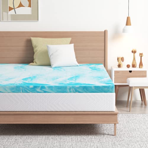 EGO Topper 2 Inch Twin Memory Foam Mattress Topper, Gel Infused, CertiPUR-US Certified F677