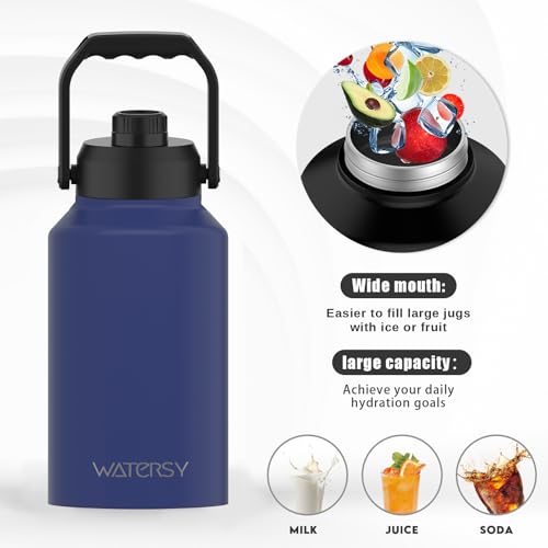 128oz Insulated Stainless Steel Water Bottle with Handle, Black W803