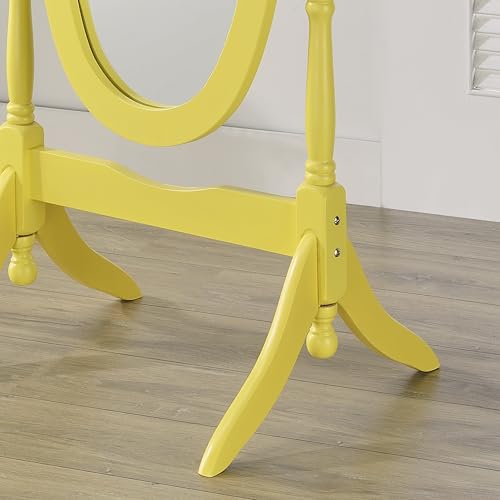 Roundhill Furniture Traditional Queen Anna Style Wood Floor Cheval Mirror L68887
