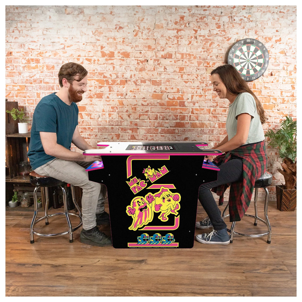 Arcade1UP Ms. PAC-MAN Head-to-Head Arcade Table with 12 Games, Black L2069