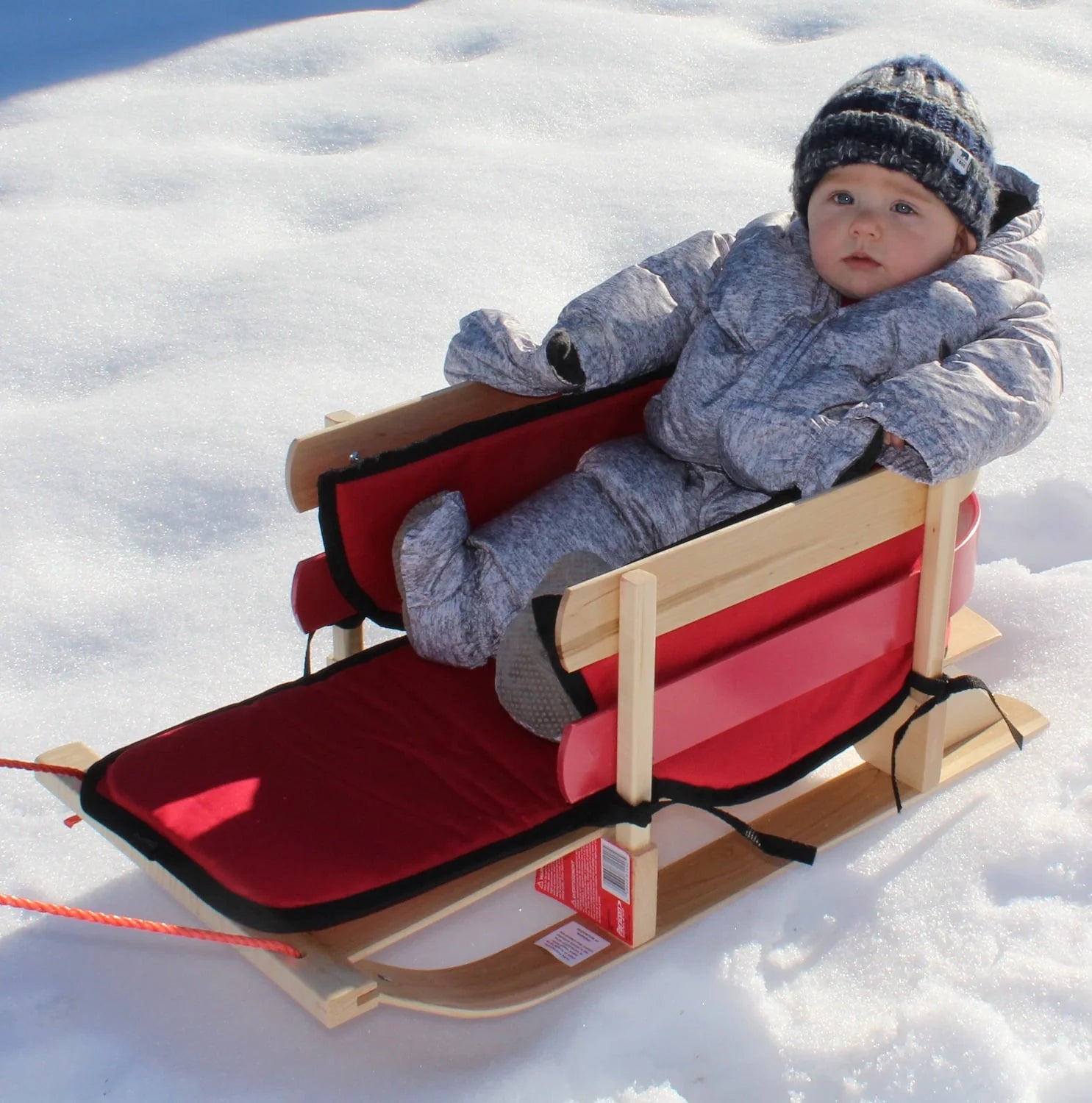 Flexible Flyer Baby Pull Sled Wooden Sleigh for Kids Z133