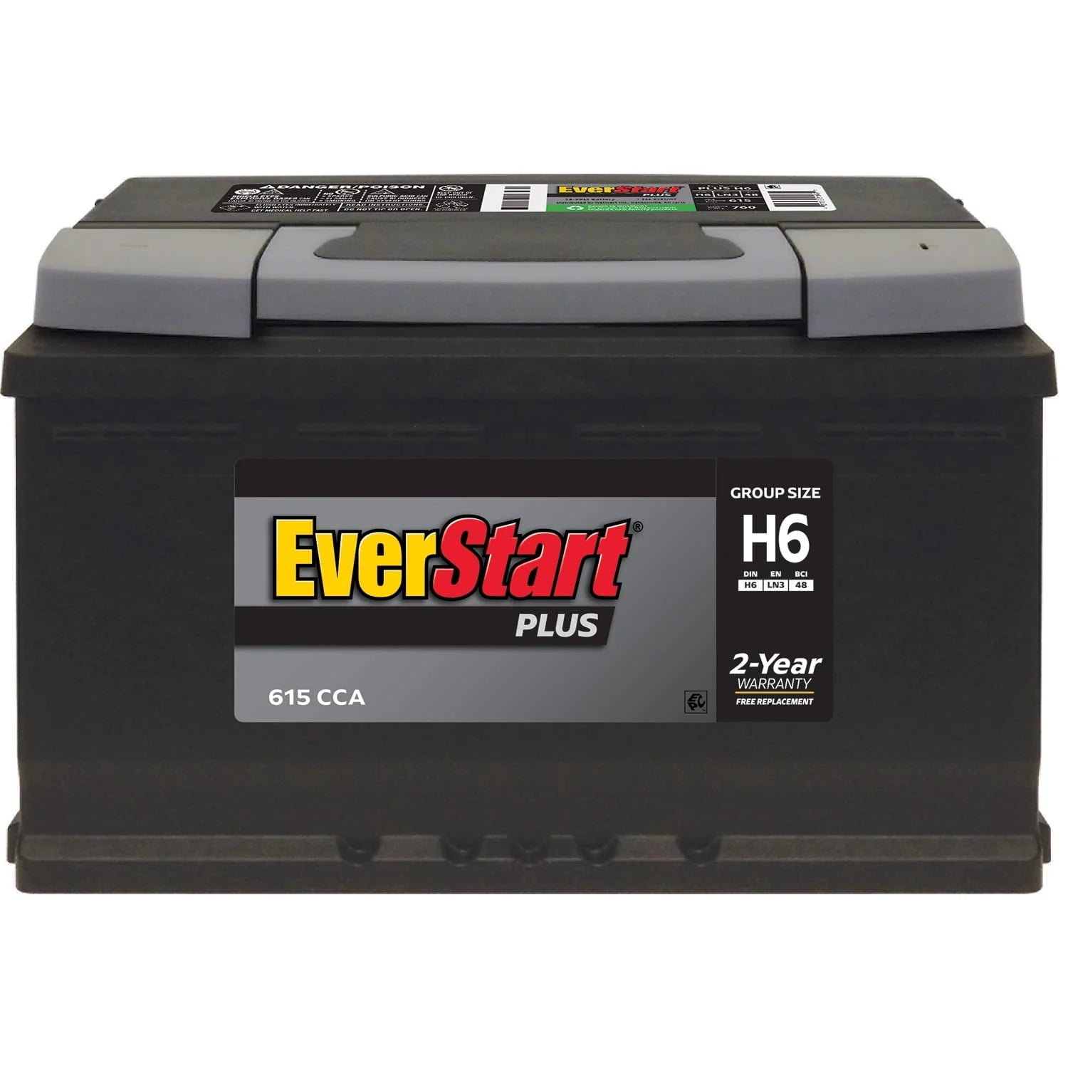 EverStart Plus Lead Acid Automotive Battery Group H6 12V 615 CCA K917