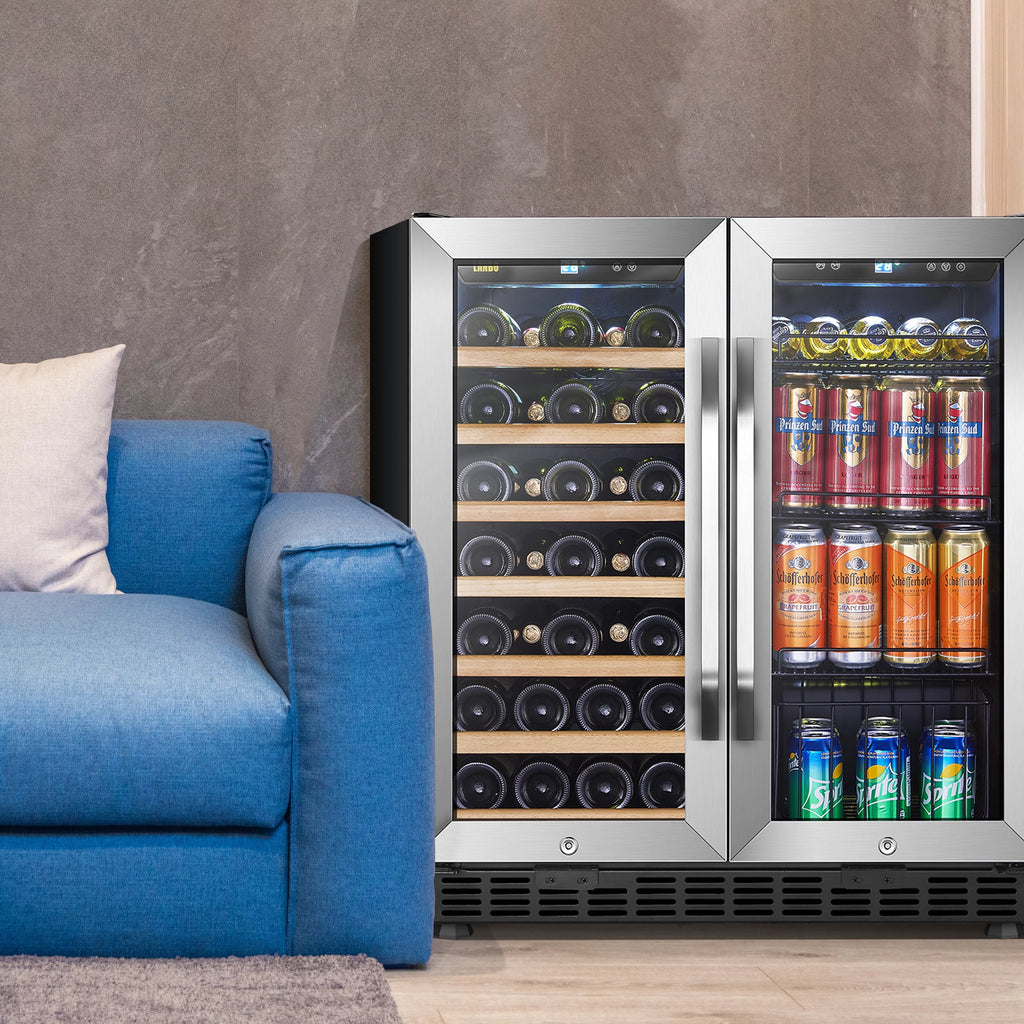 Lanbo 30 Inch Dual Zone Wine Refrigerator and Beverage Cooler D20819
