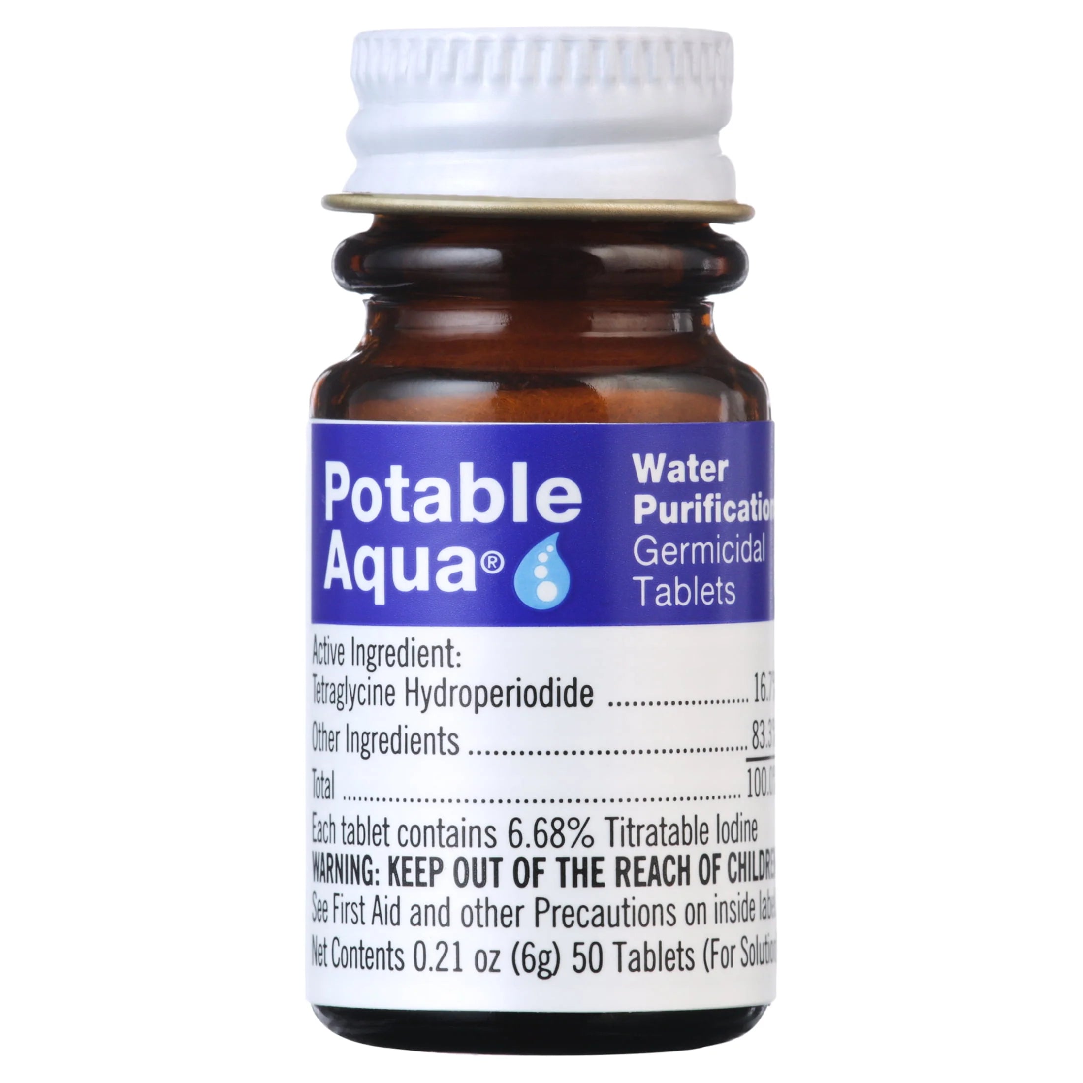 Potable Aqua Water Purification Tablets, 2 Bottles of 50 Count O370
