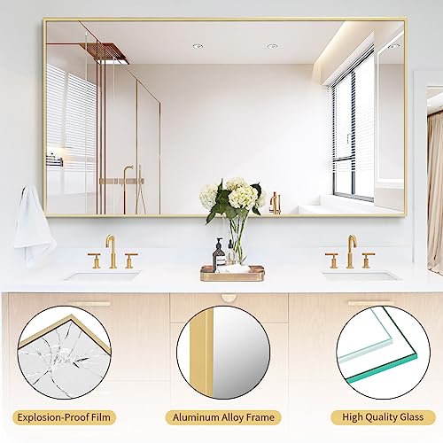 Koonmi Large Full Length Mirror with Stand, Aluminum Alloy Frame, Black G7504