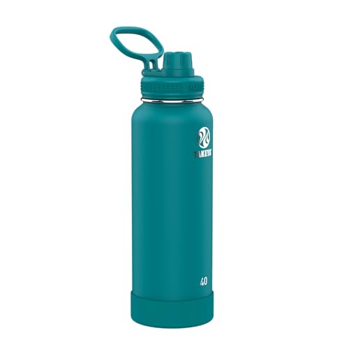 Takeya Actives Water Bottle with Spout Lid, 18 oz, Midnight Blue W579