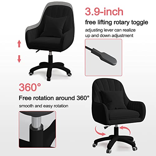 Mid-Back Upholstered Swivel Task Chair for Home Office N37900