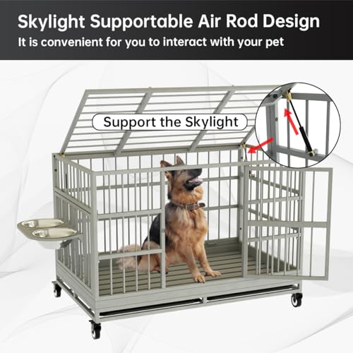 54 Inch Heavy Duty Dog Crate with Wheels for Large Dogs D47062