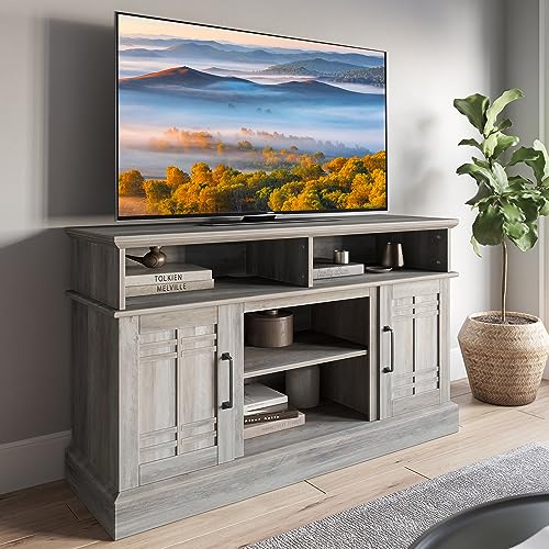 BELLEZE Norrell 48" Farmhouse Wood TV Stand for TVs up to 50 Inch, White R284
