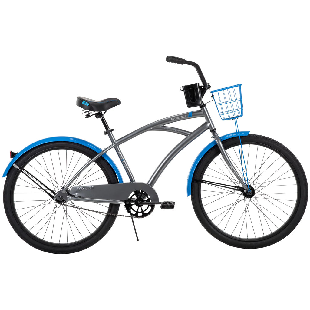 Huffy Carlisle 26-In. Cruiser Bicycle for Men, Gray and Blue R789