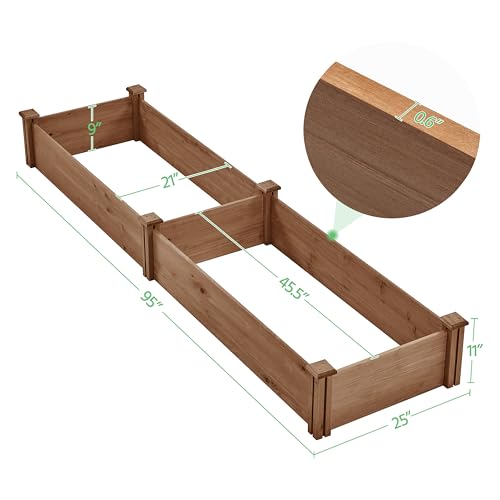 Yaheetech 8×2ft Wooden Raised Garden Bed for Flowers Vegetables Herbs Outdoor E283112