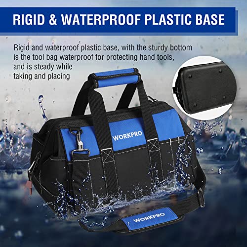 WORKPRO 16-inch Wide Mouth Tool Bag with Waterproof Molded Base K85487