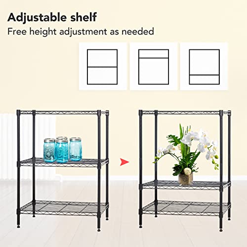 4 Tier NSF Wire Shelving Unit Heavy Duty Steel Storage Rack, Black X19089