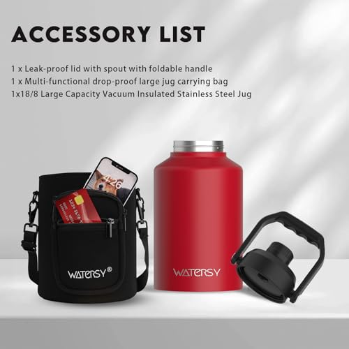 128oz Insulated Stainless Steel Water Bottle with Handle, Black W803