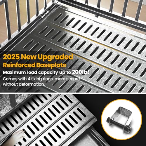 Oranland 48 inch Heavy Duty Dog Crate for Large Dogs, Double Door with Wheels J273901