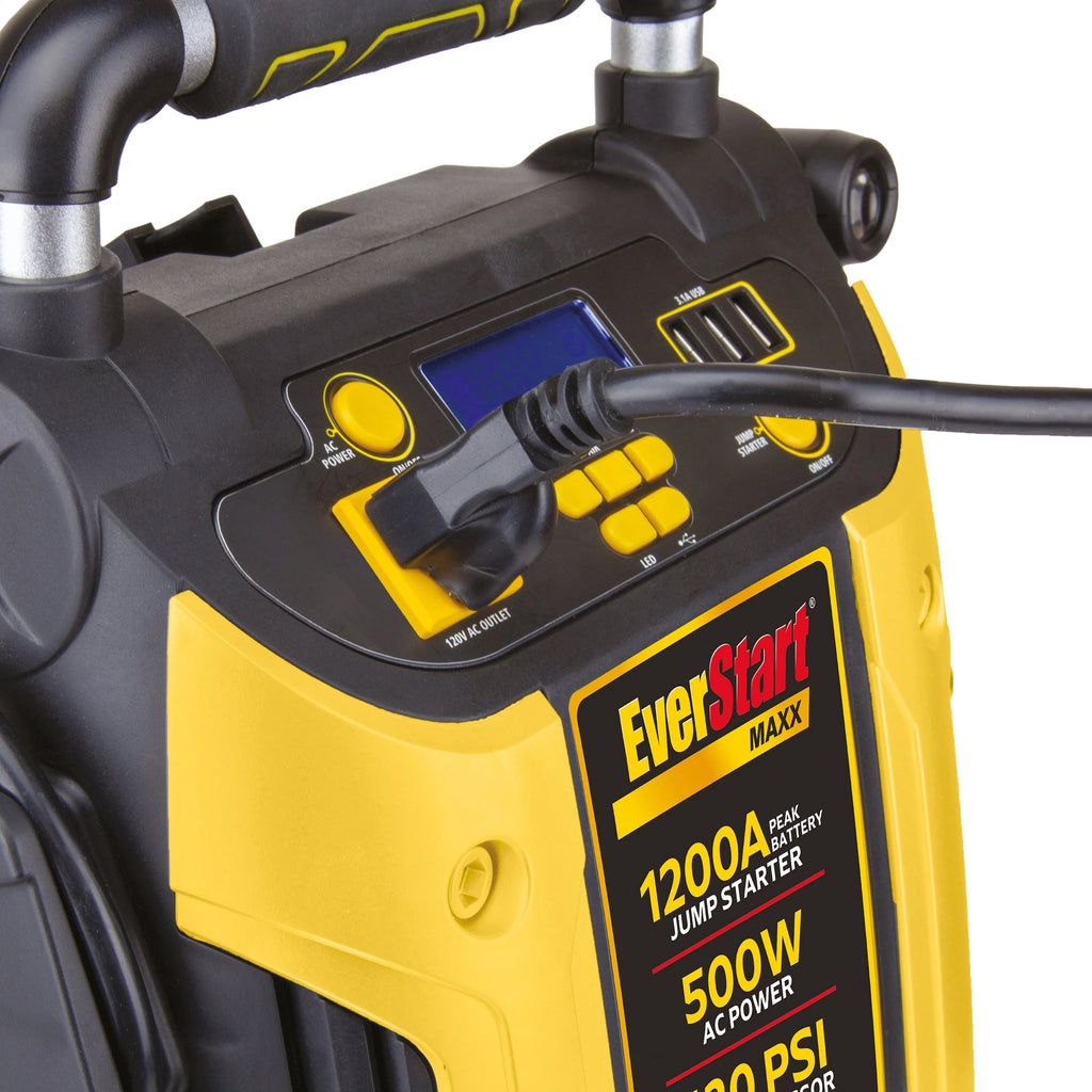 EverStart Maxx J5CPDE 1200A Jump Starter, Power Station, 500W Inverter, 120 PSI Compressor N45172