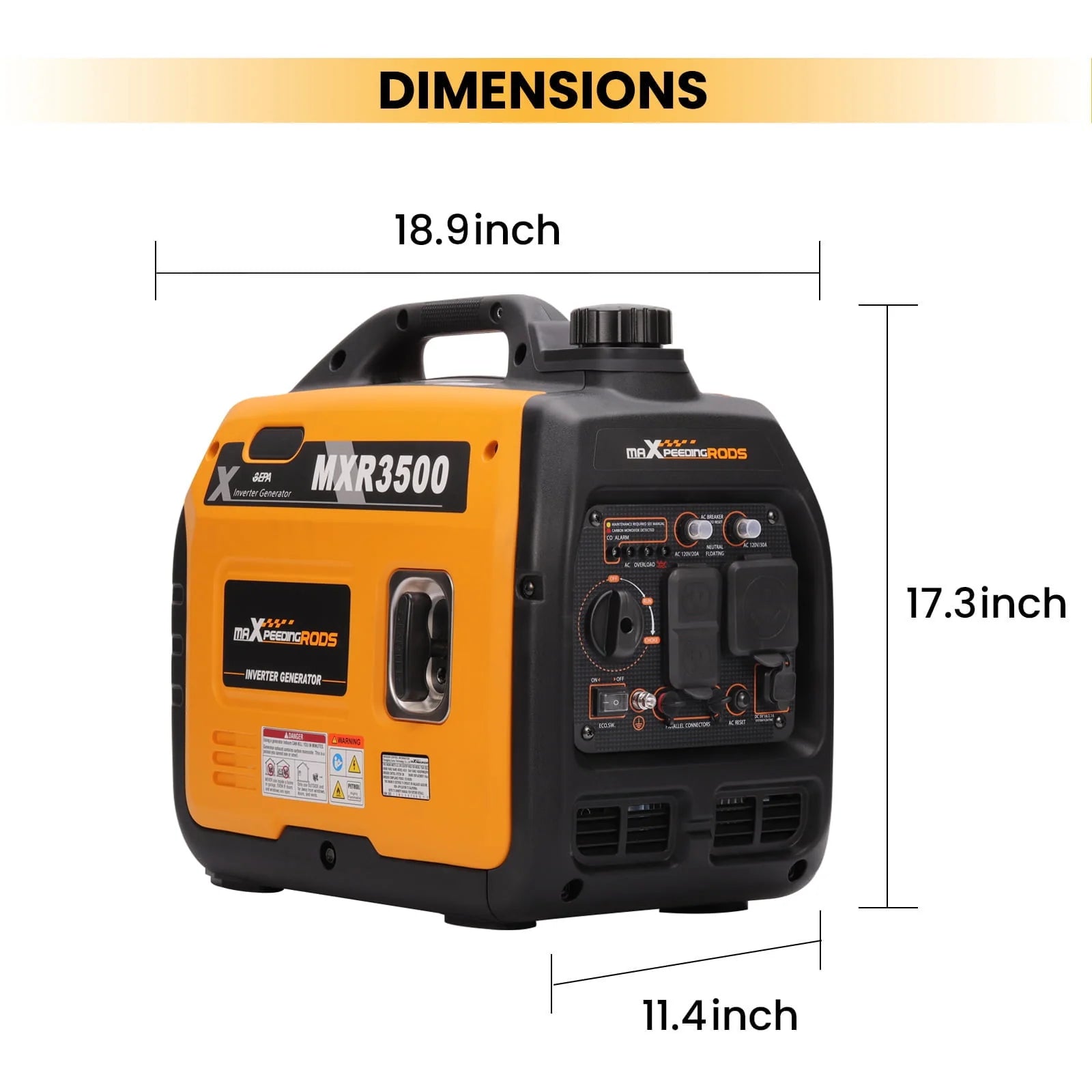 Portable Inverter Generator 3500W Ultralight Electric Start J9287